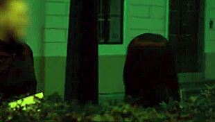 European Woman In Lingerie And Panties Receives Outdoor Facial From Priest