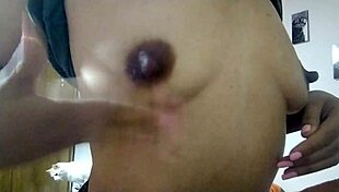 i touch my natural tits at grandma's house, massaging them softly