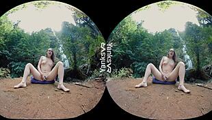 yanks beauties endza and sierra cirque feel intense lesbian pleasure with toys at the waterfall