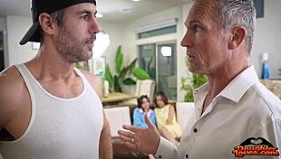 Aria Valencia and Vanessa Moon star in intense group sex with big tits, blowjobs, and doggystyle.