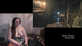 Naked BBW Plays Resident Evil Village