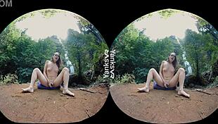 yanks beauties endza and sierra cirque feel intense lesbian pleasure with toys at the waterfall