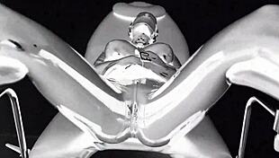 Latex Catsuit In Medical Chair