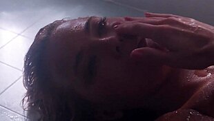 sexy nude blonde dances in the sauna at the night club