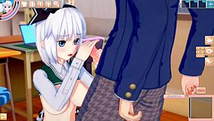 youmu konpaku's big tits get rubbed intensely in hentai.