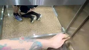 Skinny teen trapped in elevator gets assfucked by neighbor