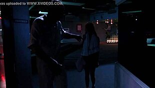 sexy nude blonde dances in the sauna at the night club