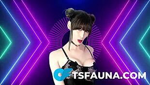 Hot shemale fucks her ass with a huge dildo 😈