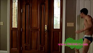 I watch sexy anal gay twink bodybuilder get horny on the bed