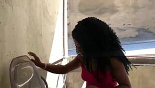 Ebony Teens Fuck Wildly In The Laundry During Daylight, What A Hot Scene 🔥