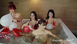 Latina pornstars experience intense orgasms from lesbian party in jacuzzi