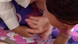 Morrita sucking professor's cock, then he takes her to his place for anal cumshot in skirt and big ass