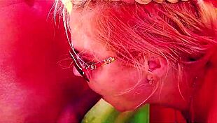 Vicky Wilfing Sucks Blonde Cum in Croatia