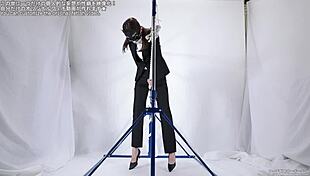 Woman indulges in rope masturbation fetish