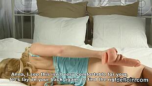 Sensual teen spreads tight vulva for first time