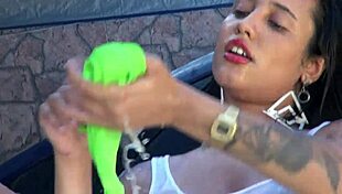 Neighbor Catches Tattooed Brazilian Babes Washing Car in Garage