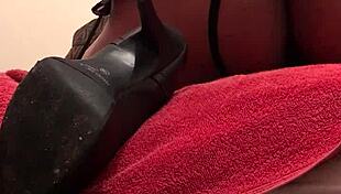 this big sexy ass in lingerie tranny is using toys and getting choked casually