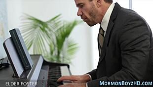 Bishop Boldly Tugs Mormon’s Cock In Uniform