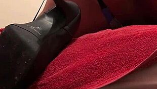 this big sexy ass in lingerie tranny is using toys and getting choked casually