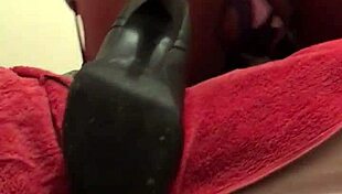 this big sexy ass in lingerie tranny is using toys and getting choked casually