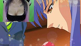 this lucky guy enjoys big tits harem in hentai