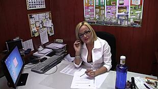 Encounter with a naughty spanish milf secretary in the office.