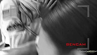 Tattooed Brunette Sucks Cock in Group Bang