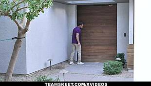 Teen Kiara Edwards invites her neighbor over for a creampie session