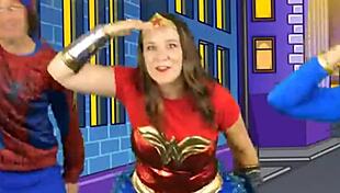 Alyssa Showcases Natural Tits in Clothed Bounce Patrol