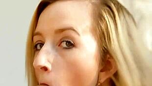 blonde floozy sucks in erotic scene?