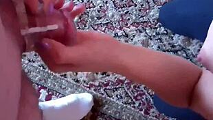 she takes control of your cock with bondage toys