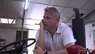 Charlie Rae eagerly swallows the cock, then receives a rough facial cumshot in this domination scene.