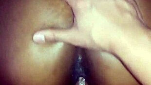 ebony teen's tight pussy getting creampied
