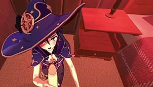 pov fucking mona in piledriver position and giving facial in genshin impact hentai