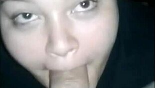 Chunky Teen 18+ Gives Lucky Dude Blowjob