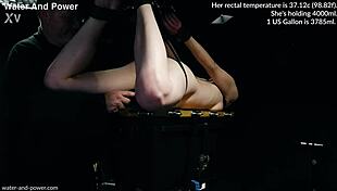 Violet Haze Receives Category Five Enema While Hogtied And Suspended