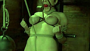 ginger lesbian gets rough anal fucked while hogtied with toys