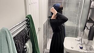 Caught Arab Girl Masturbating in Shower Under Hijab