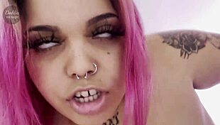 Tattooed Ebony Bbw Dahlia Fucks New Neighbor With Blowjob