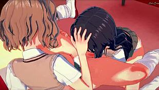 Awatsuki Maaya Strapon Fucks Wannai Kinuho On Sofa