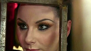 kinky brunette strapon fucks him hard