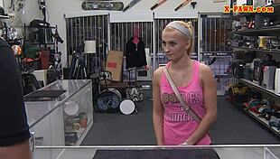 blonde babe spied getting blowjob