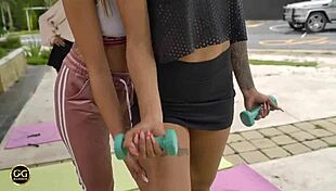 Jealous lesbian couple joins in on the sex