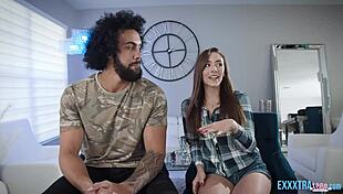 dani blu licks big dick on sofa hard