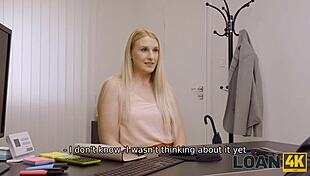 i humped the moneylender for cash in the office interview, blonde milf style