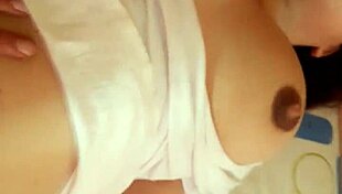 intimate passionate sex with my wife, caressing her natural tits in emotional connection