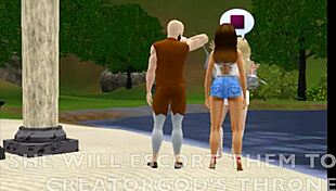 3D animation of a demon goddess getting fucked by a monster