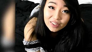 asian teen girl practices blowjobs with dildo in hd cosplay