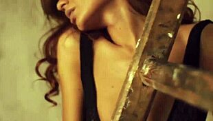 seductive teens tease with ripped clothes and lingerie striptease