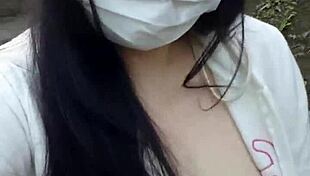 Exhibitionist with public flashing adventure